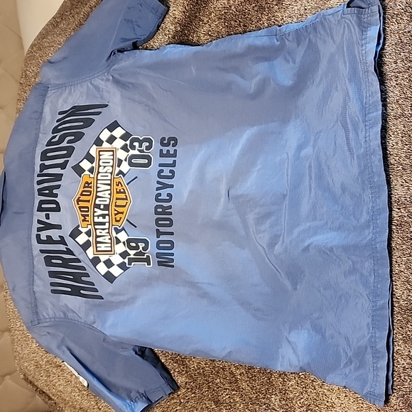 Vintage harley davidson button down navy short sleeved shirt - Picture 10 of 10